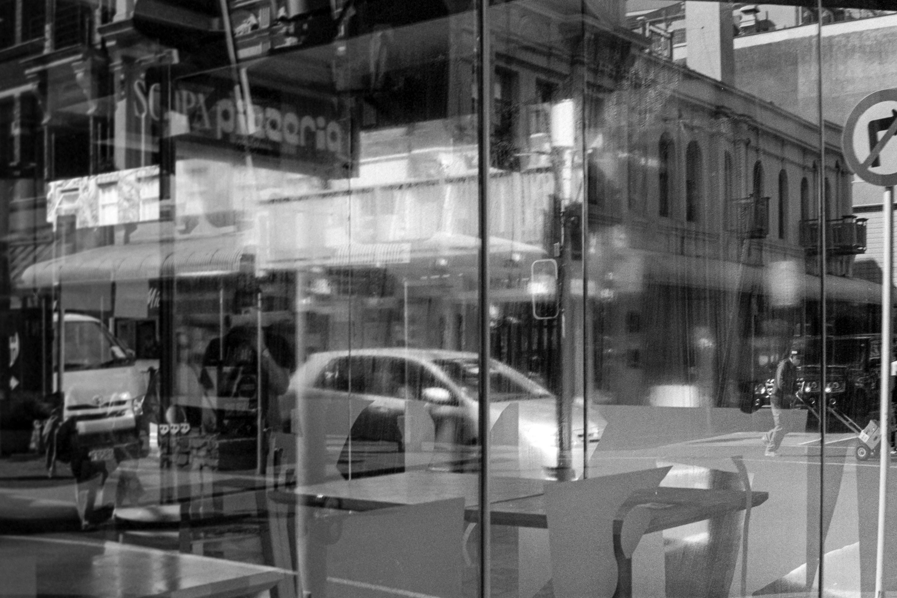 Photo of reflections in a shop window 