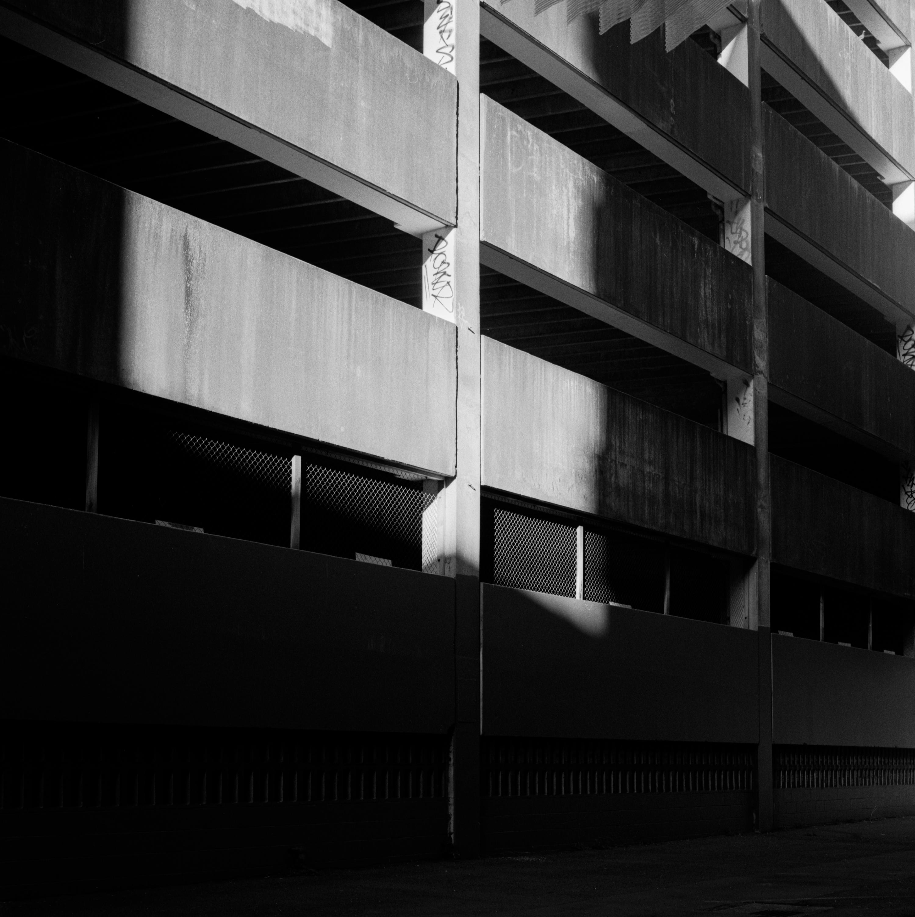Photo of a building with strong shadows