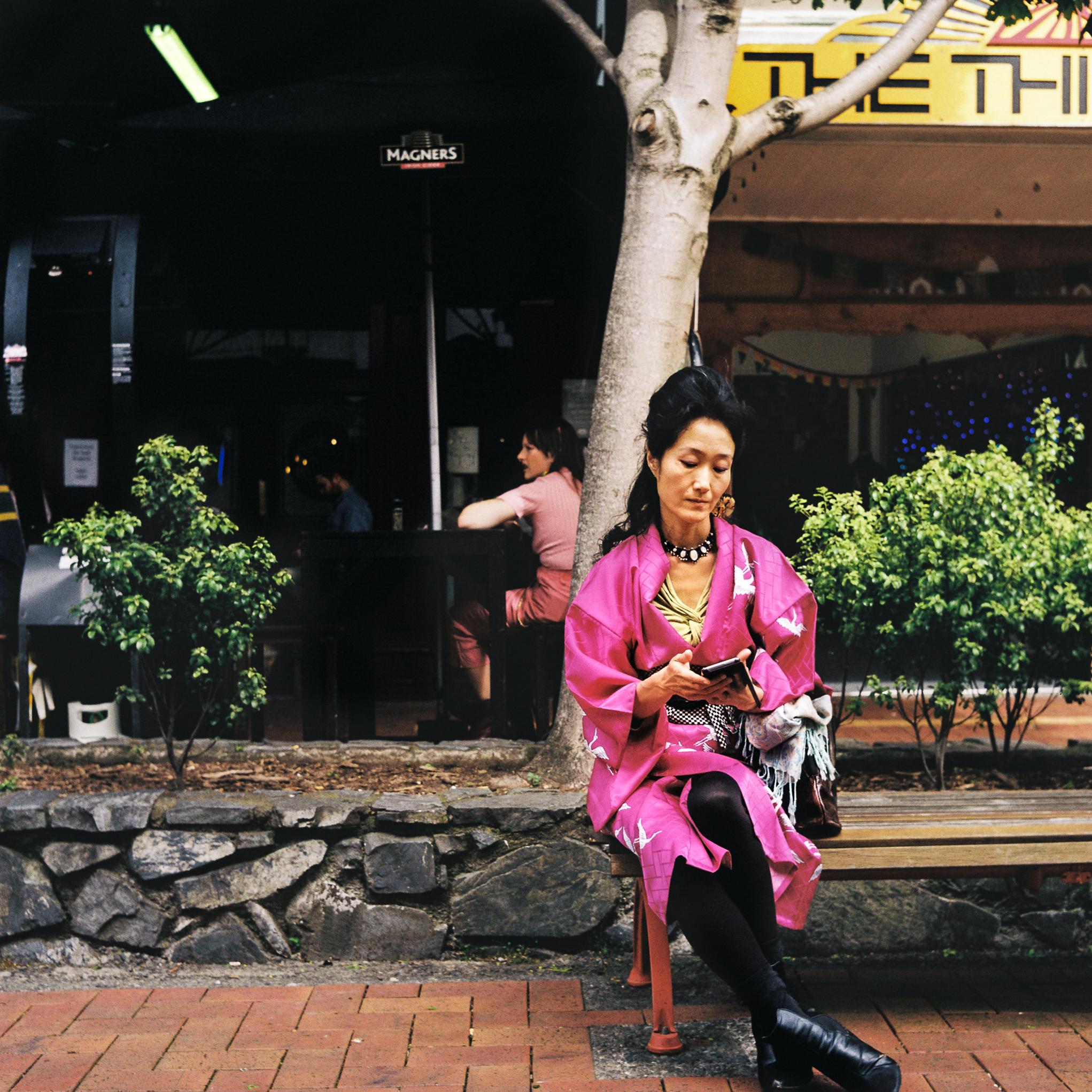 Photo of a woman wearing a kimono